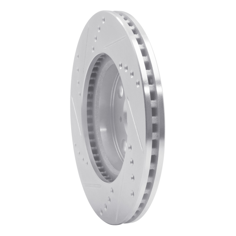 Scion IQ Brake Rotor (1) - Front Right - R1 Concepts - Drilled & Slotted - Silver - `06-`19